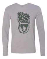 Bigfoot Print Scene Green Long Sleeve
