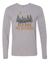 Real Men Pee Outdoors Orange Long Sleeve