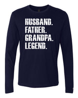 Father Grandpa Legend White Long Sleeve