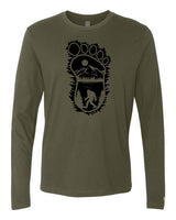 Bigfoot Print Scene Black Long Sleeve