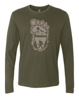 Bigfoot Print Scene Tan Long Sleeve