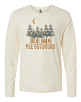 Real Men Pee Outdoors Orange Long Sleeve