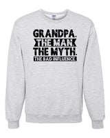 Grandpa Bad Influence Black Sweatshirt