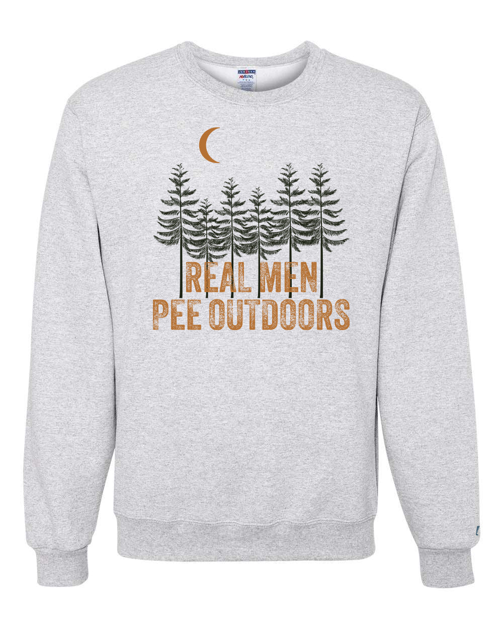 Real Men Pee Outdoors Orange Sweatshirt