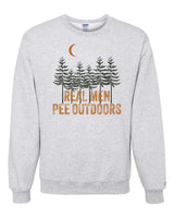 Real Men Pee Outdoors Orange Sweatshirt