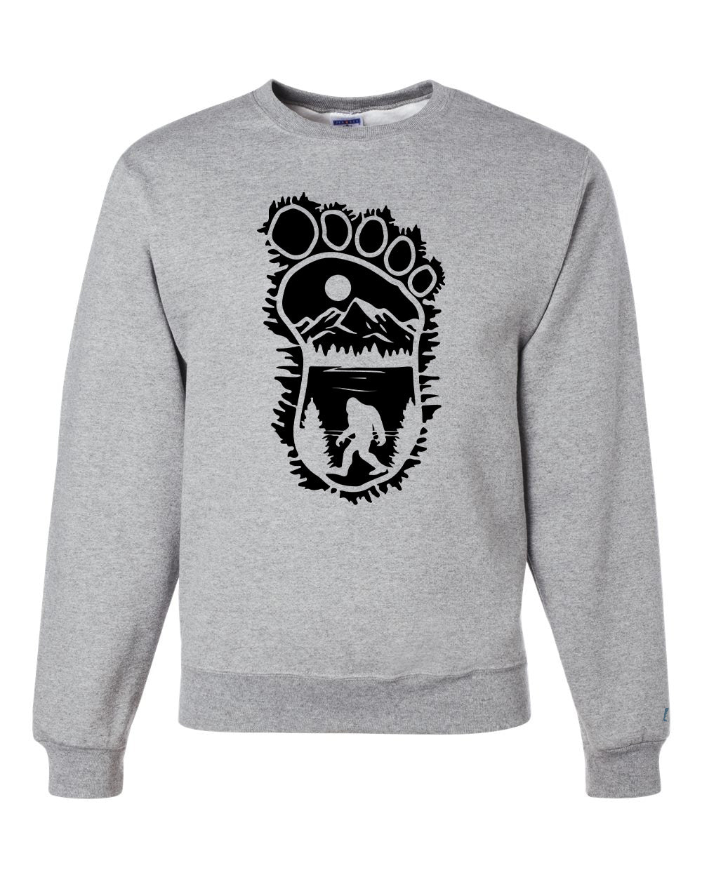 Bigfoot Print Scene Black Sweatshirt