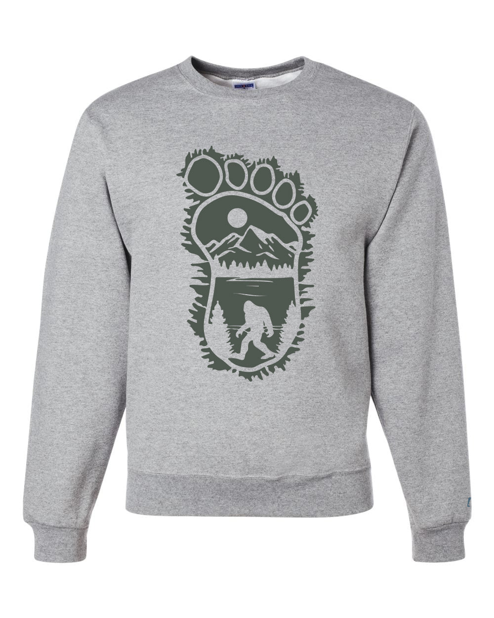 Bigfoot Print Scene Green Sweatshirt