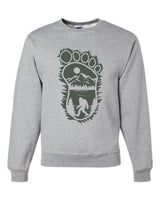 Bigfoot Print Scene Green Sweatshirt