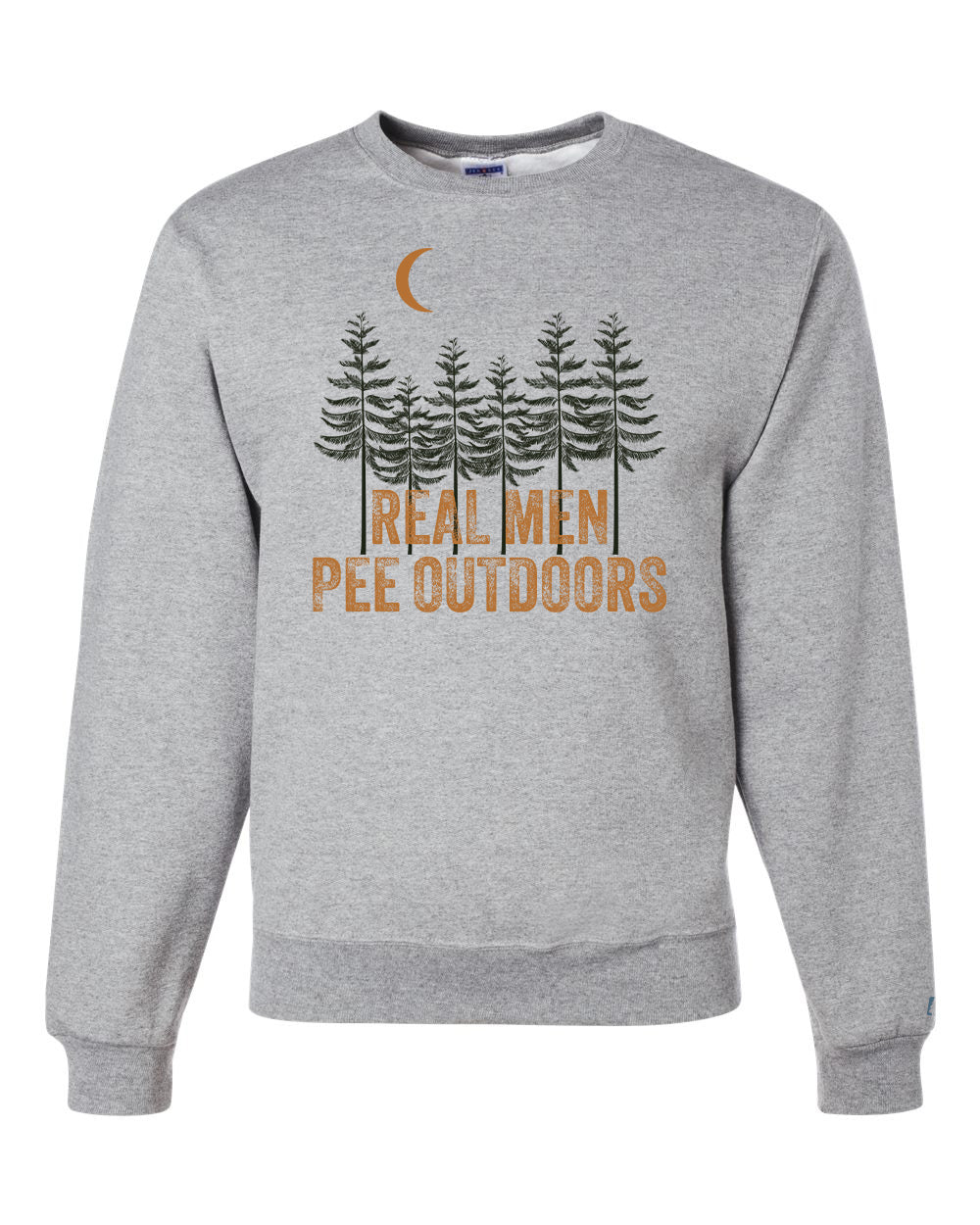 Real Men Pee Outdoors Orange Sweatshirt