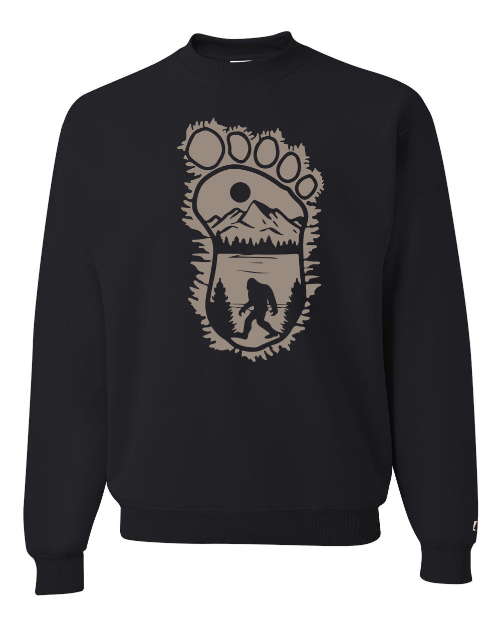 Bigfoot Print Scene Tan Sweatshirt