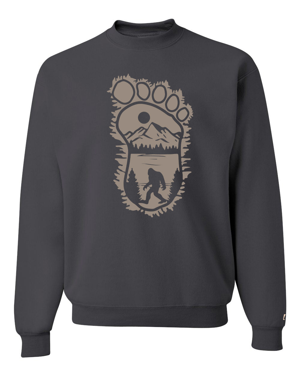 Bigfoot Print Scene Tan Sweatshirt