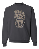 Bigfoot Print Scene Tan Sweatshirt
