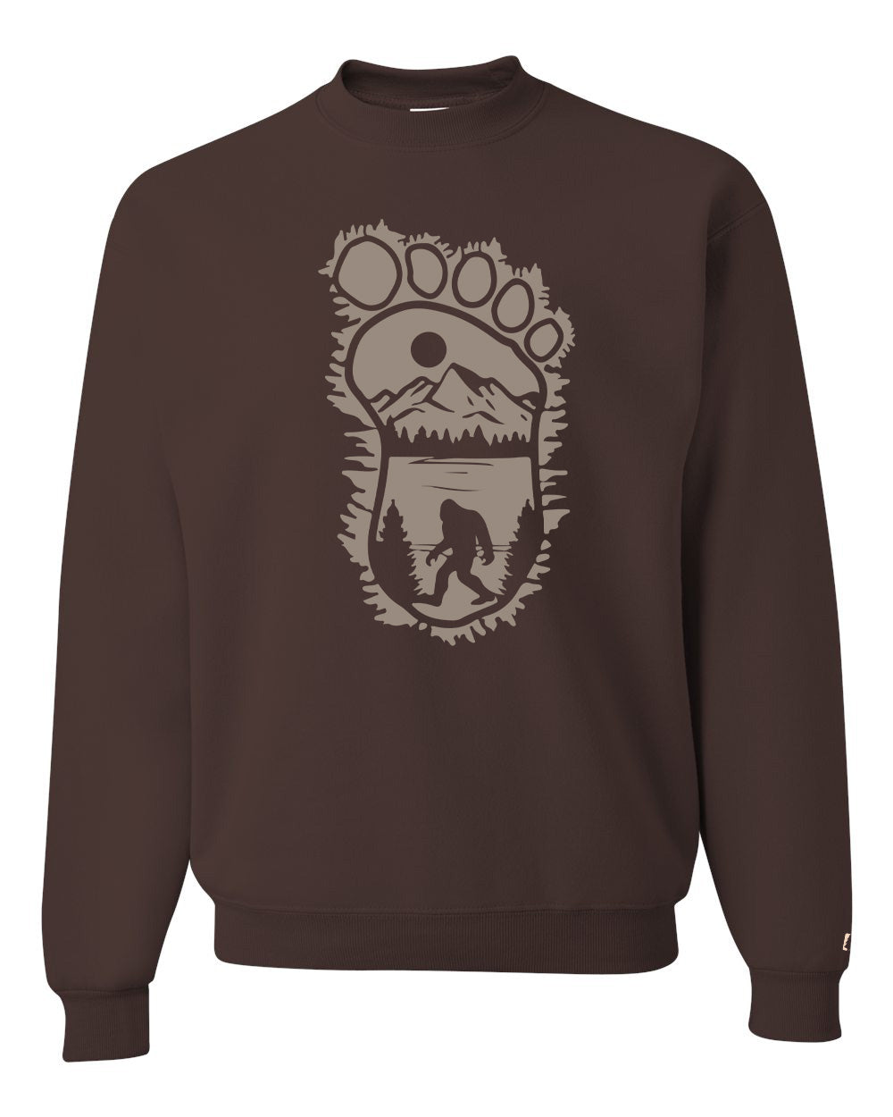 Bigfoot Print Scene Tan Sweatshirt