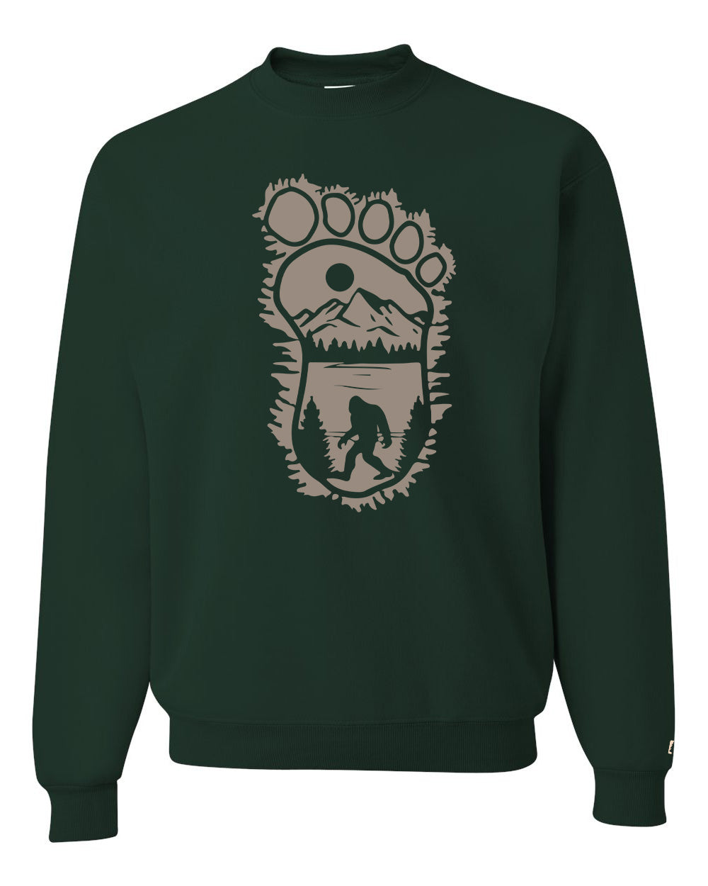 Bigfoot Print Scene Tan Sweatshirt