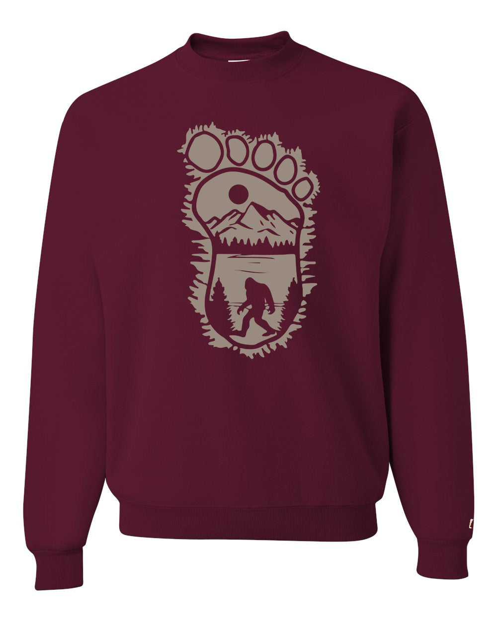 Bigfoot Print Scene Tan Sweatshirt
