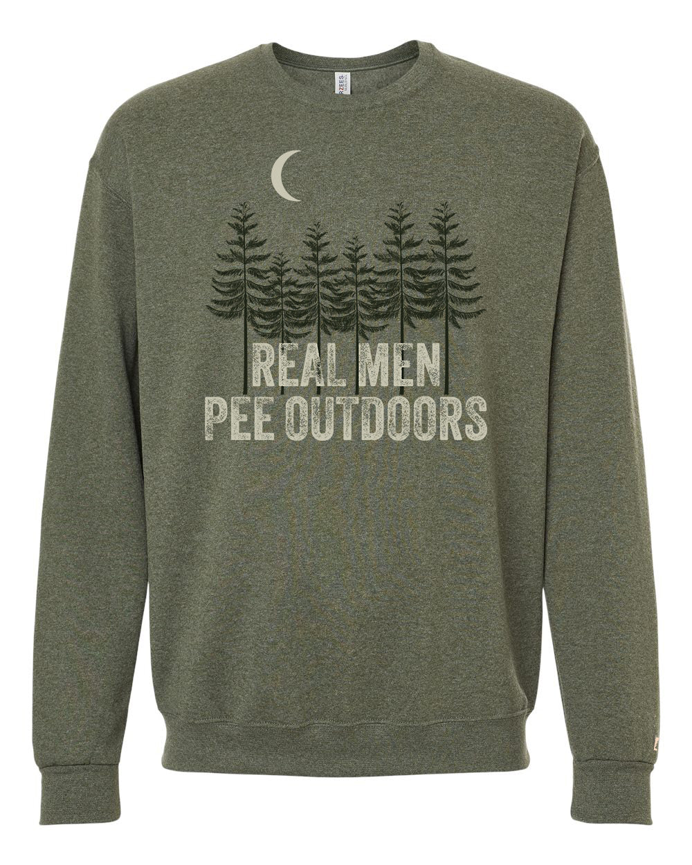 Real Men Pee Outdoors Tan Sweatshirt