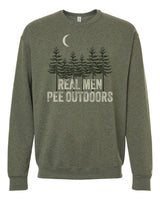 Real Men Pee Outdoors Tan Sweatshirt