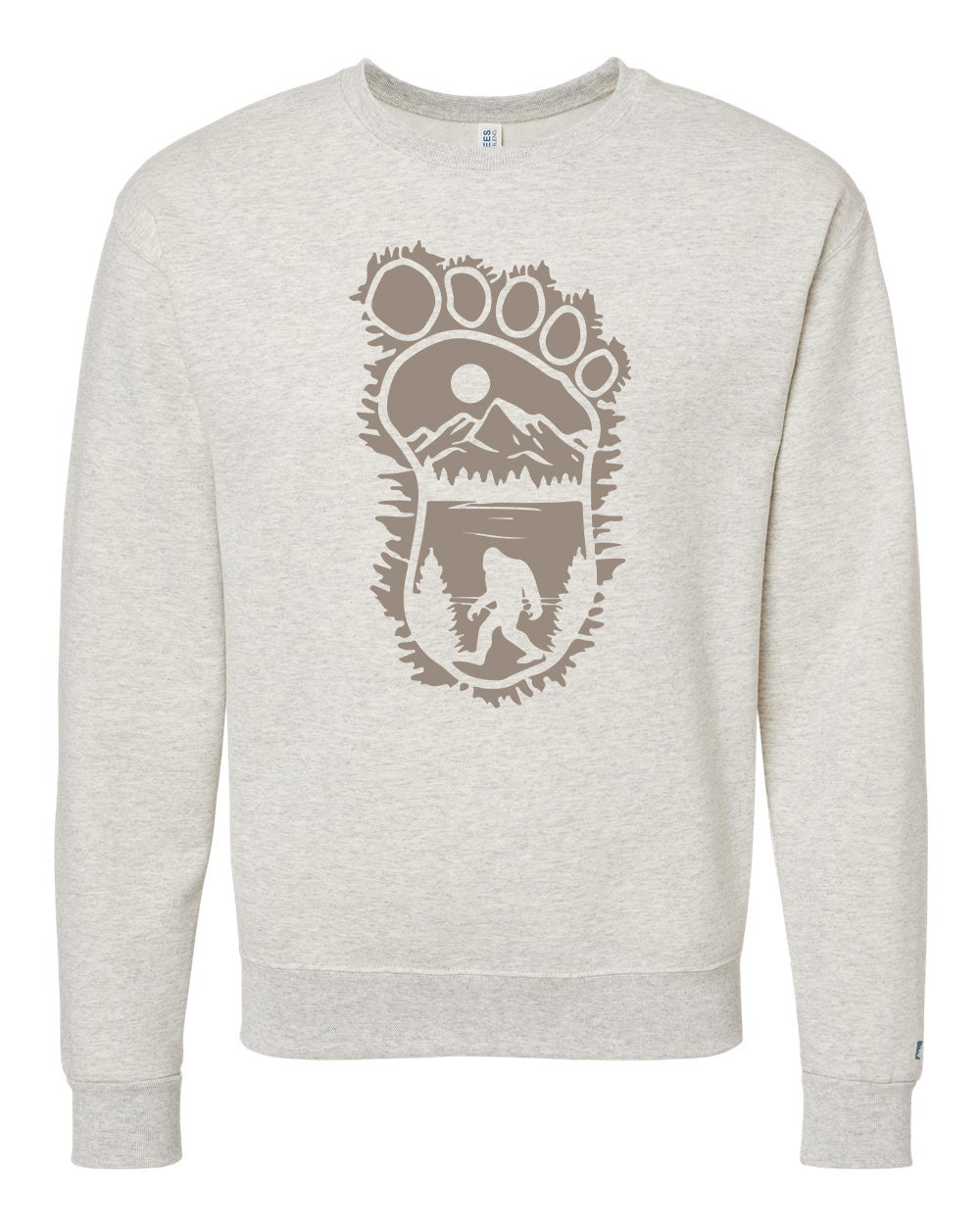 Bigfoot Print Scene Tan Sweatshirt