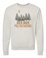 Real Men Pee Outdoors Orange Sweatshirt