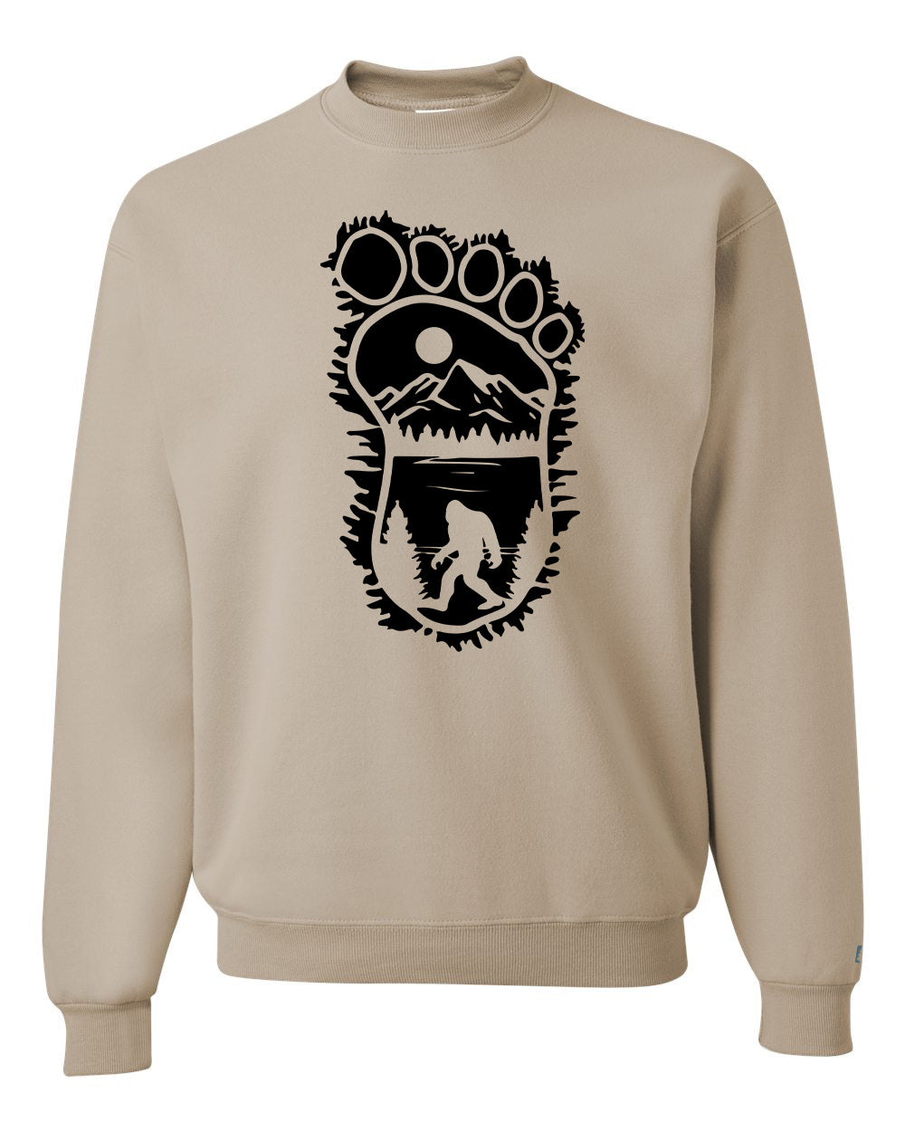 Bigfoot Print Scene Black Sweatshirt