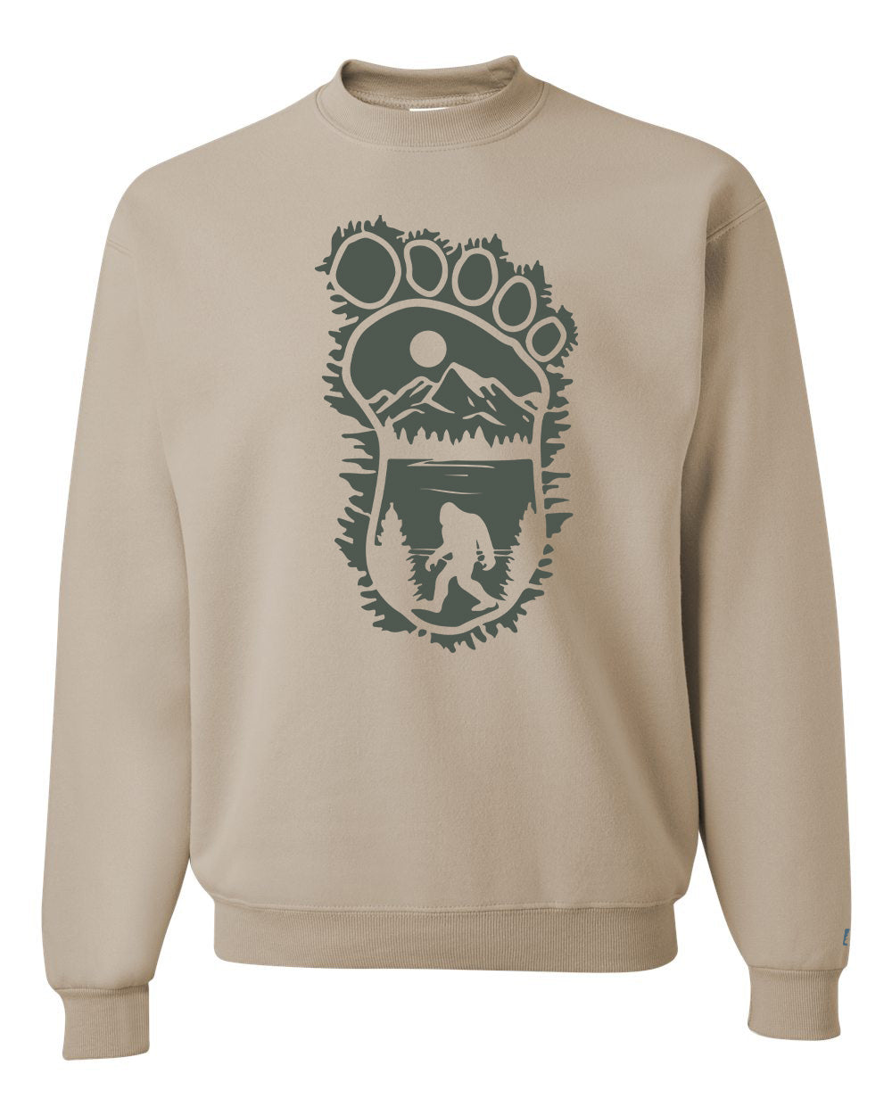 Bigfoot Print Scene Green Sweatshirt