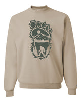 Bigfoot Print Scene Green Sweatshirt