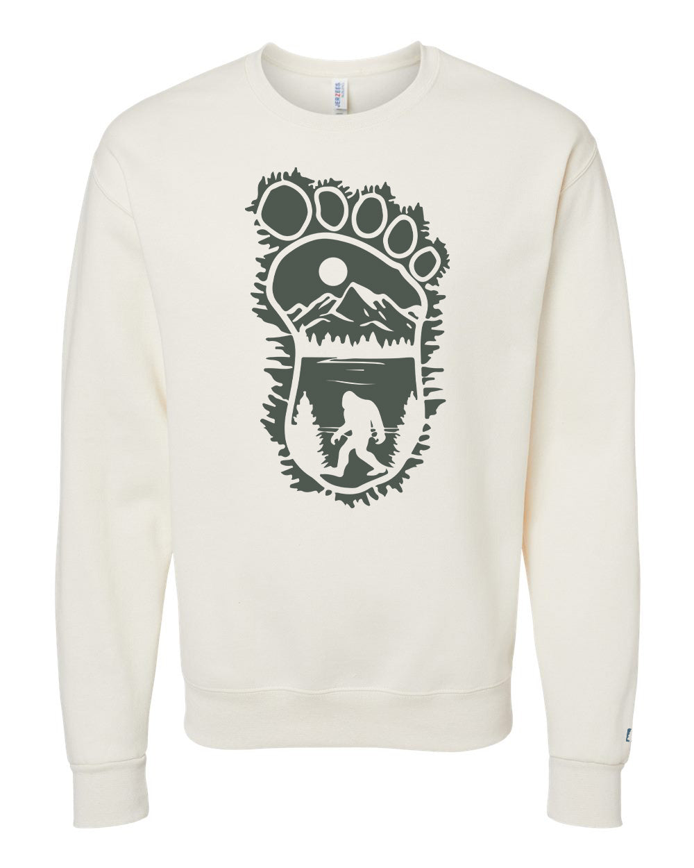 Bigfoot Print Scene Green Sweatshirt