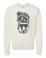 Bigfoot Print Scene Green Sweatshirt