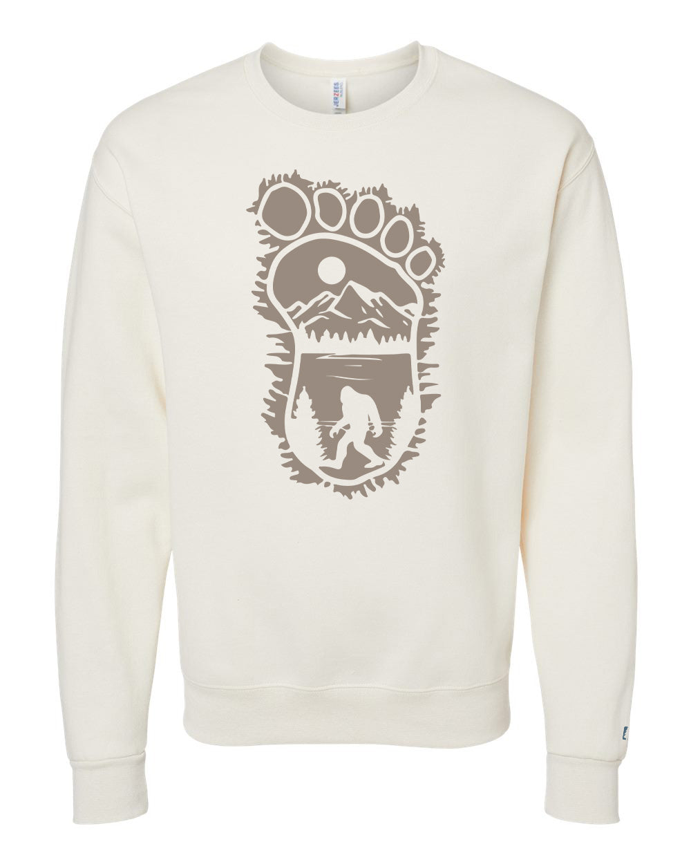 Bigfoot Print Scene Tan Sweatshirt