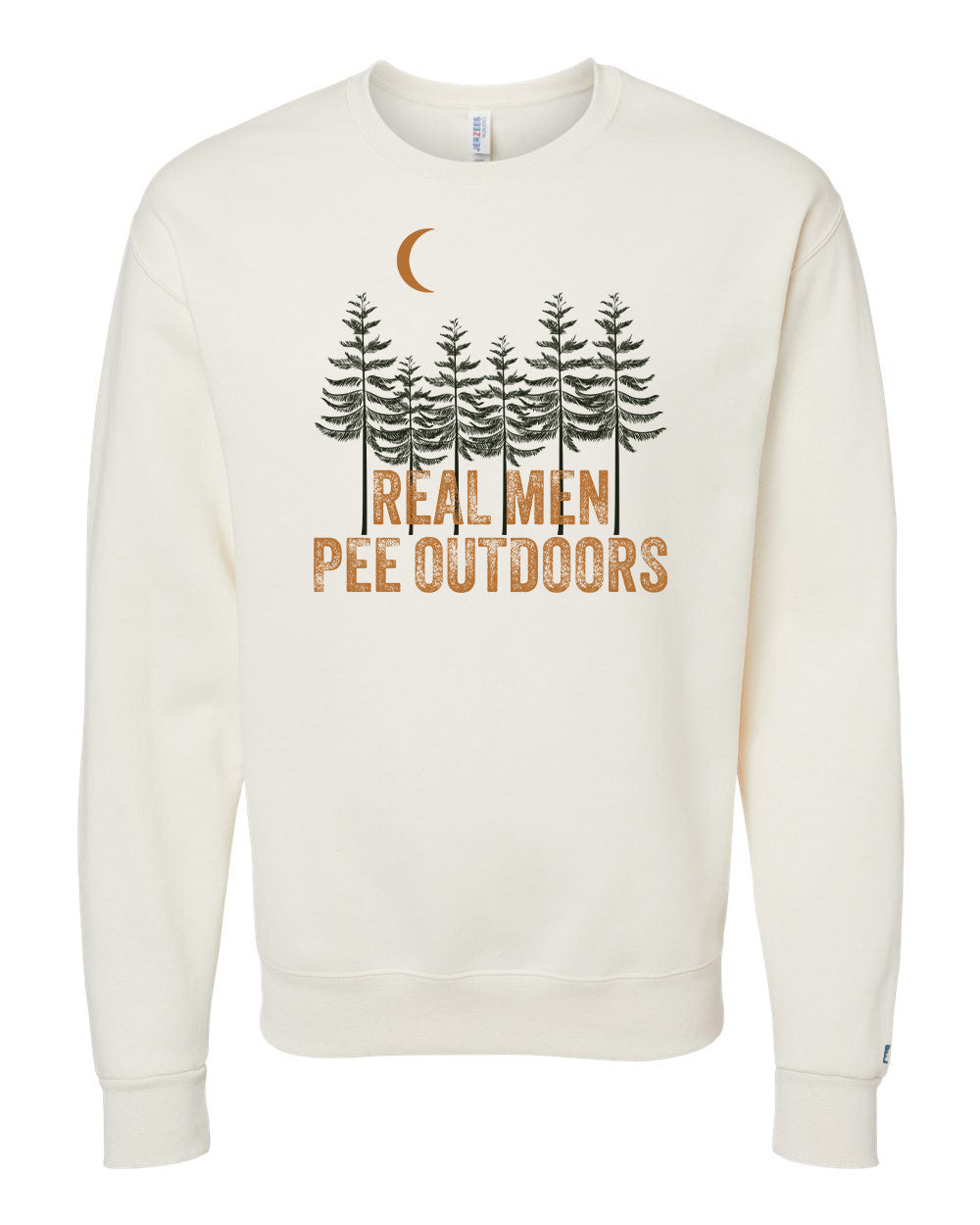 Real Men Pee Outdoors Orange Sweatshirt
