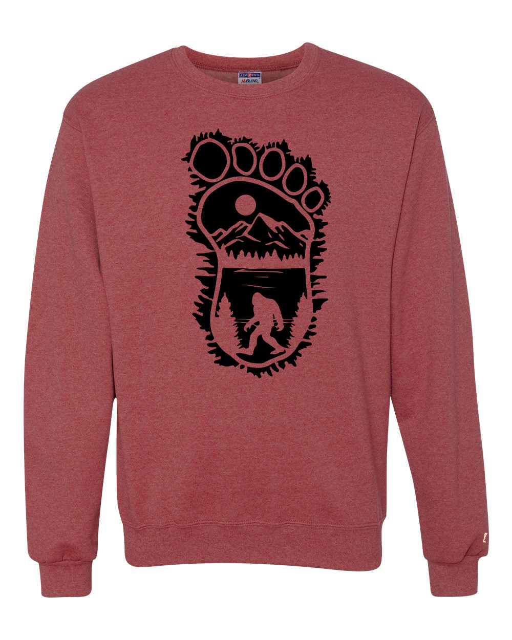 Bigfoot Print Scene Black Sweatshirt