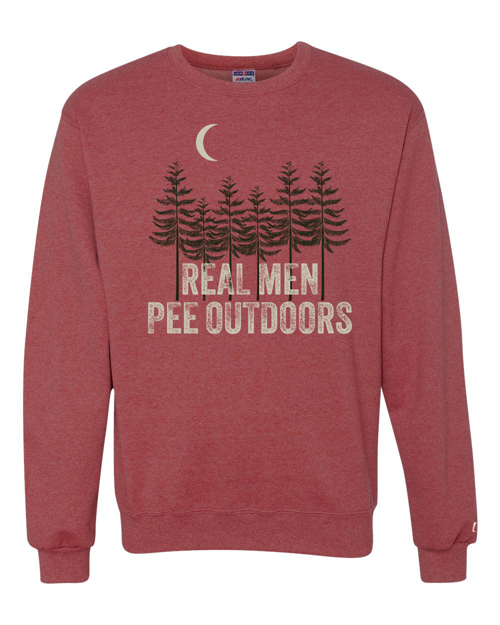 Real Men Pee Outdoors Tan Sweatshirt