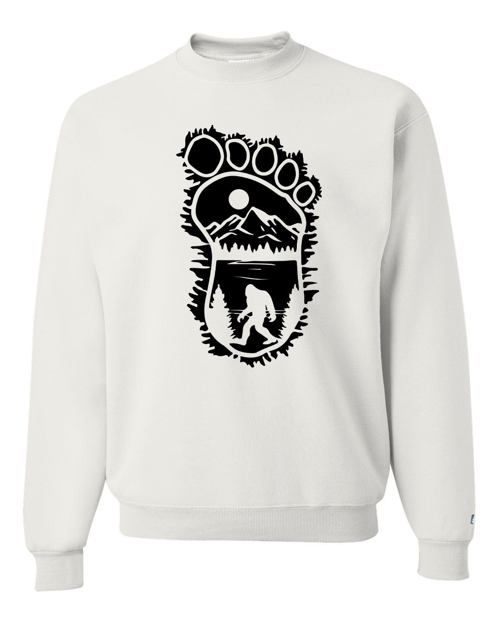 Bigfoot Print Scene Black Sweatshirt