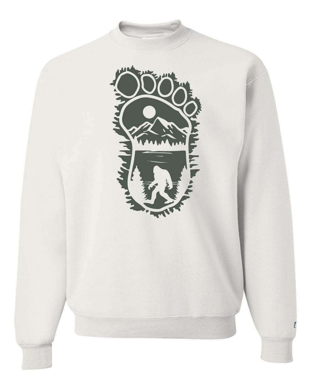 Bigfoot Print Scene Green Sweatshirt