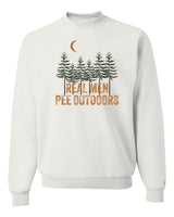 Real Men Pee Outdoors Orange Sweatshirt