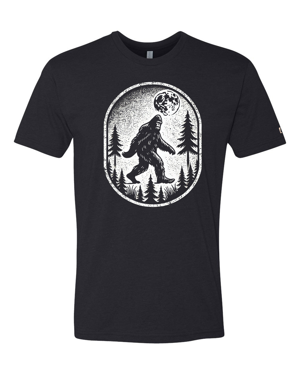Bigfoot Print Scene Black Tee