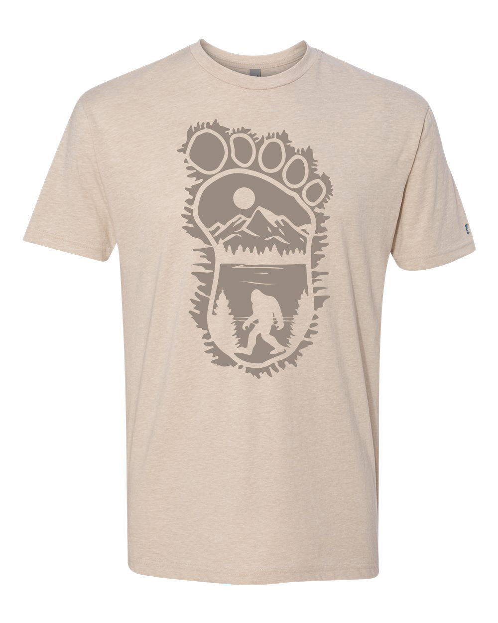 Bigfoot Print Scene Tan Tee