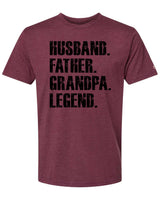 Father Grandpa Legend Black Tee