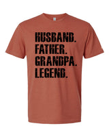 Father Grandpa Legend Black Tee