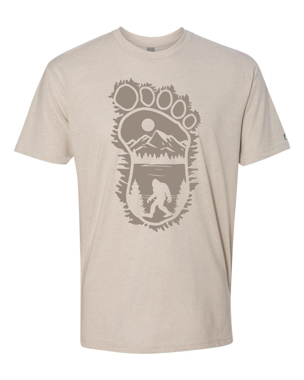 Bigfoot Print Scene Tan Tee