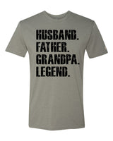 Father Grandpa Legend Black Tee
