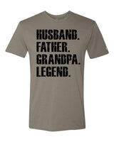 Father Grandpa Legend Black Tee