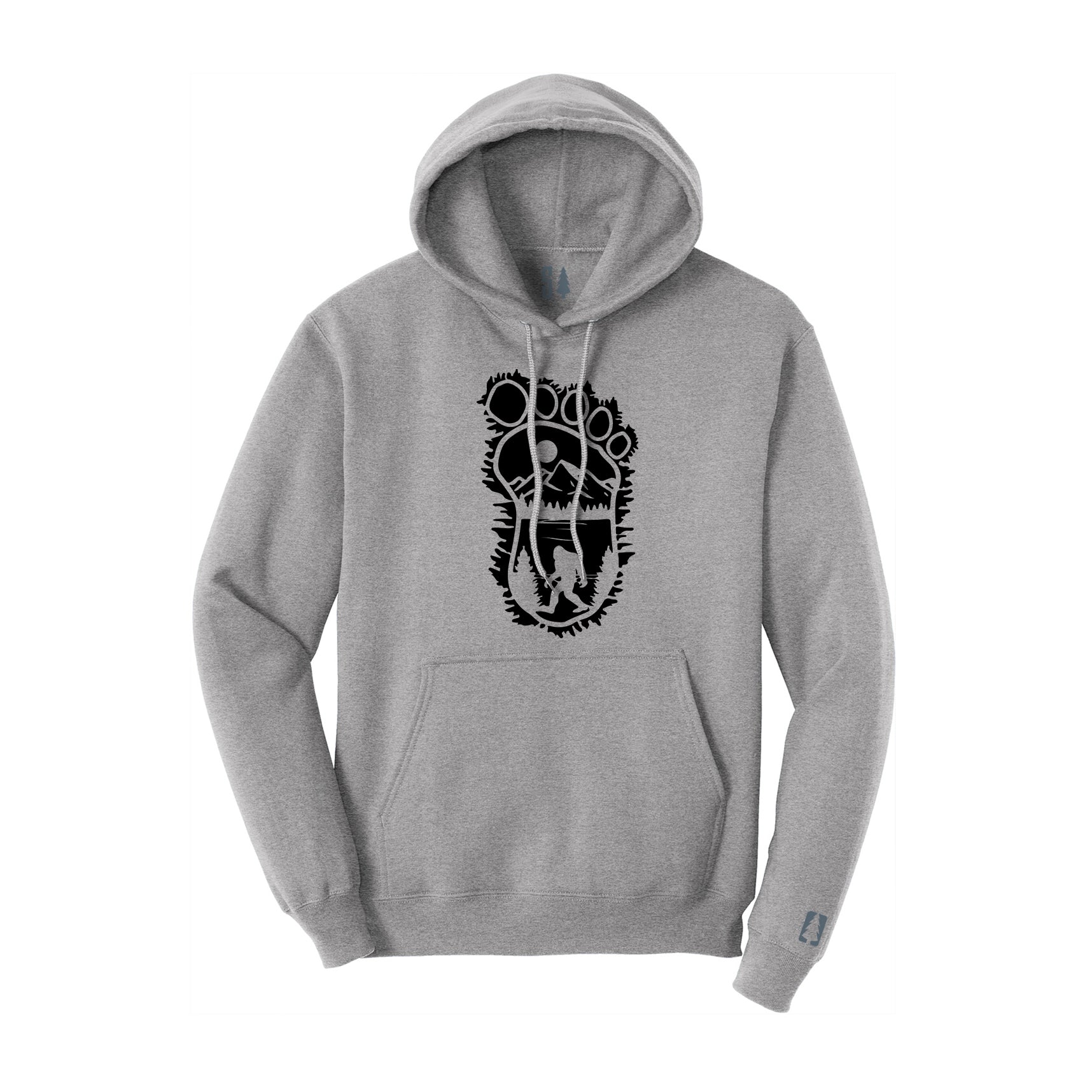 Bigfoot Print Scene Black Hoodie