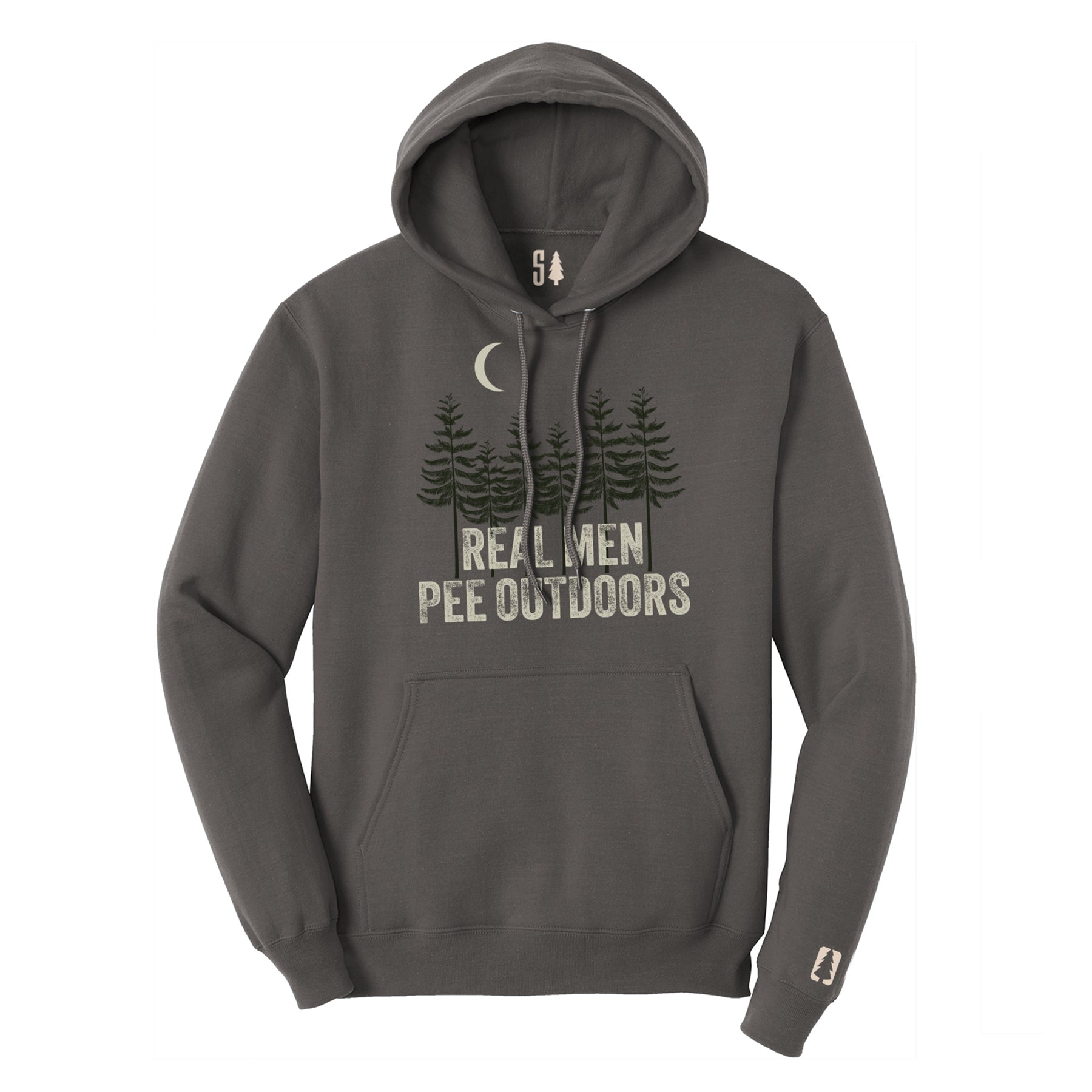 Real Men Pee Outdoors Tan Hoodie