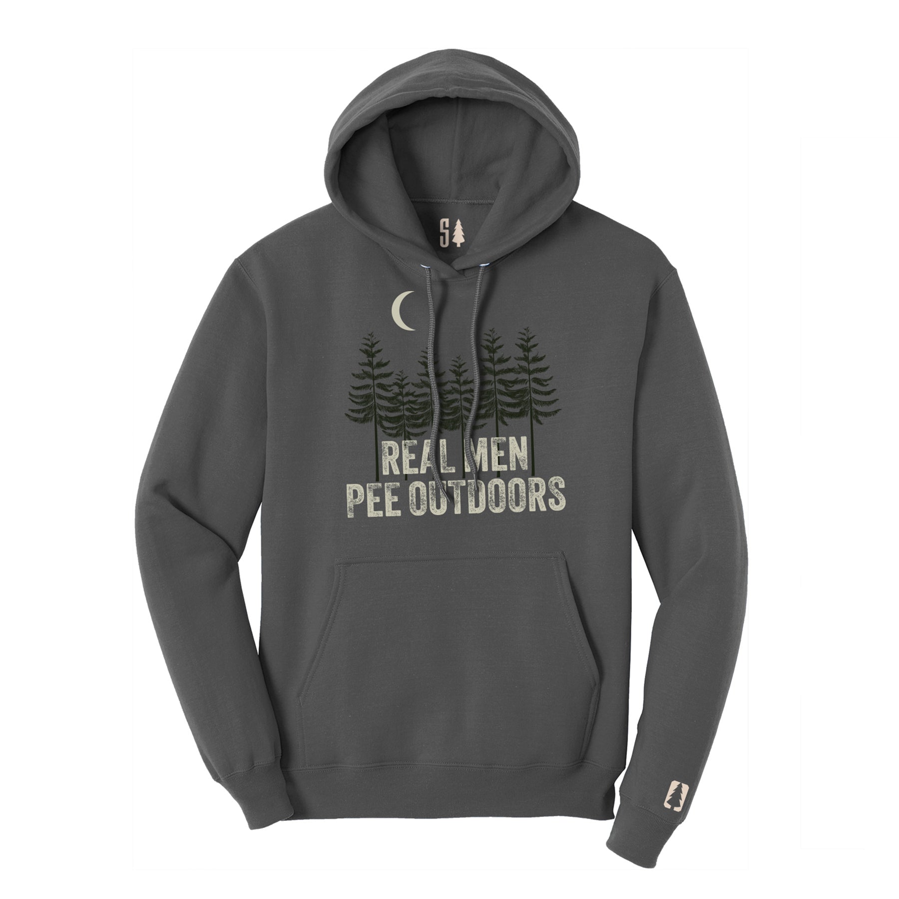 Real Men Pee Outdoors Tan Hoodie