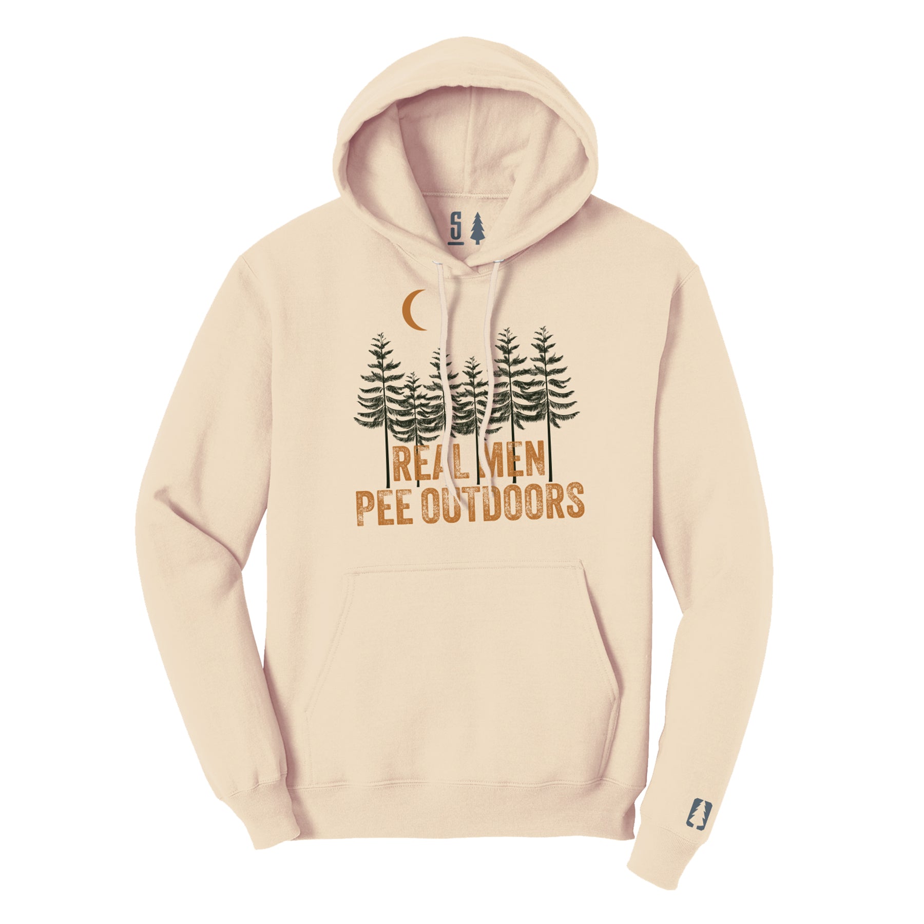 Real Men Pee Outdoors Orange Hoodie