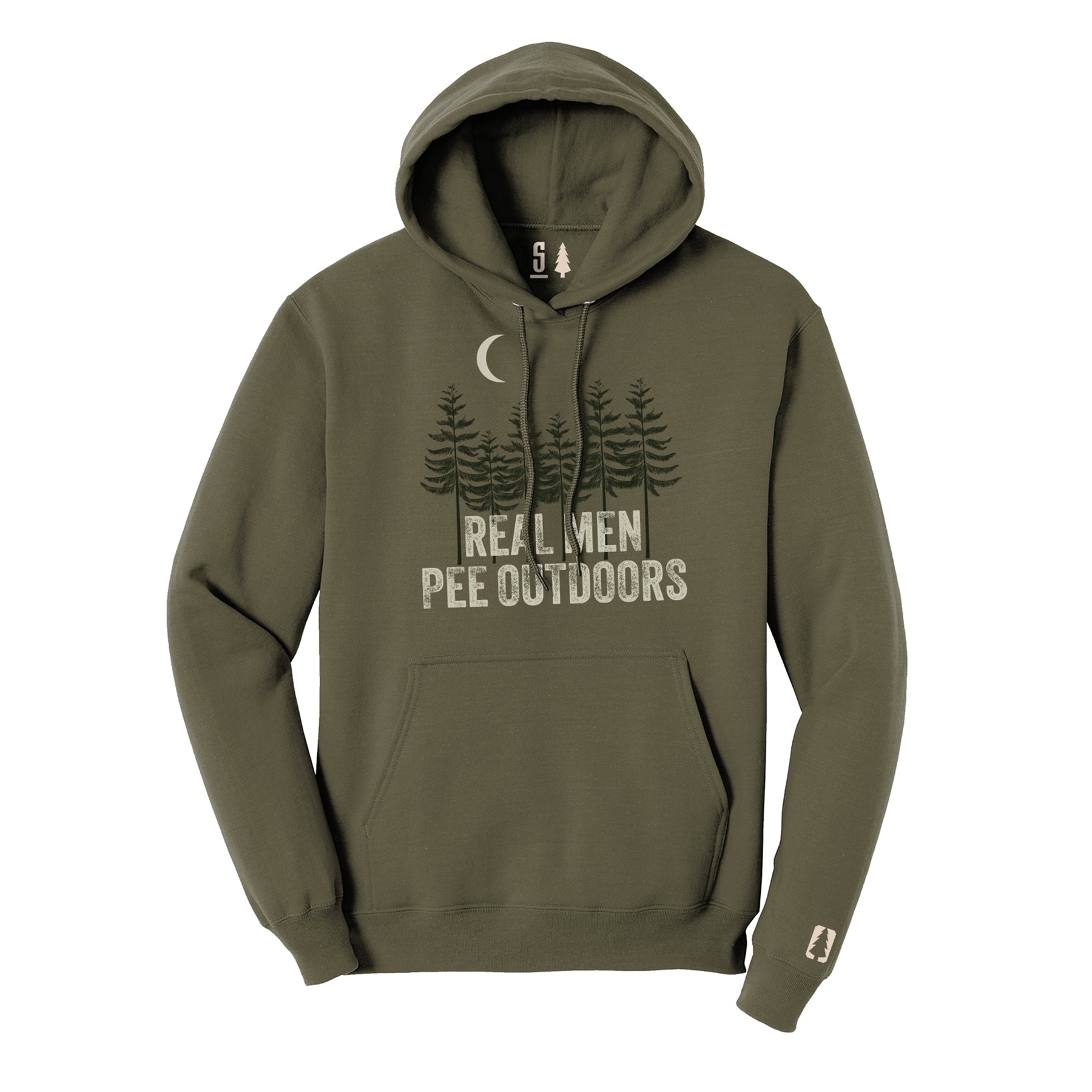 Real Men Pee Outdoors Tan Hoodie