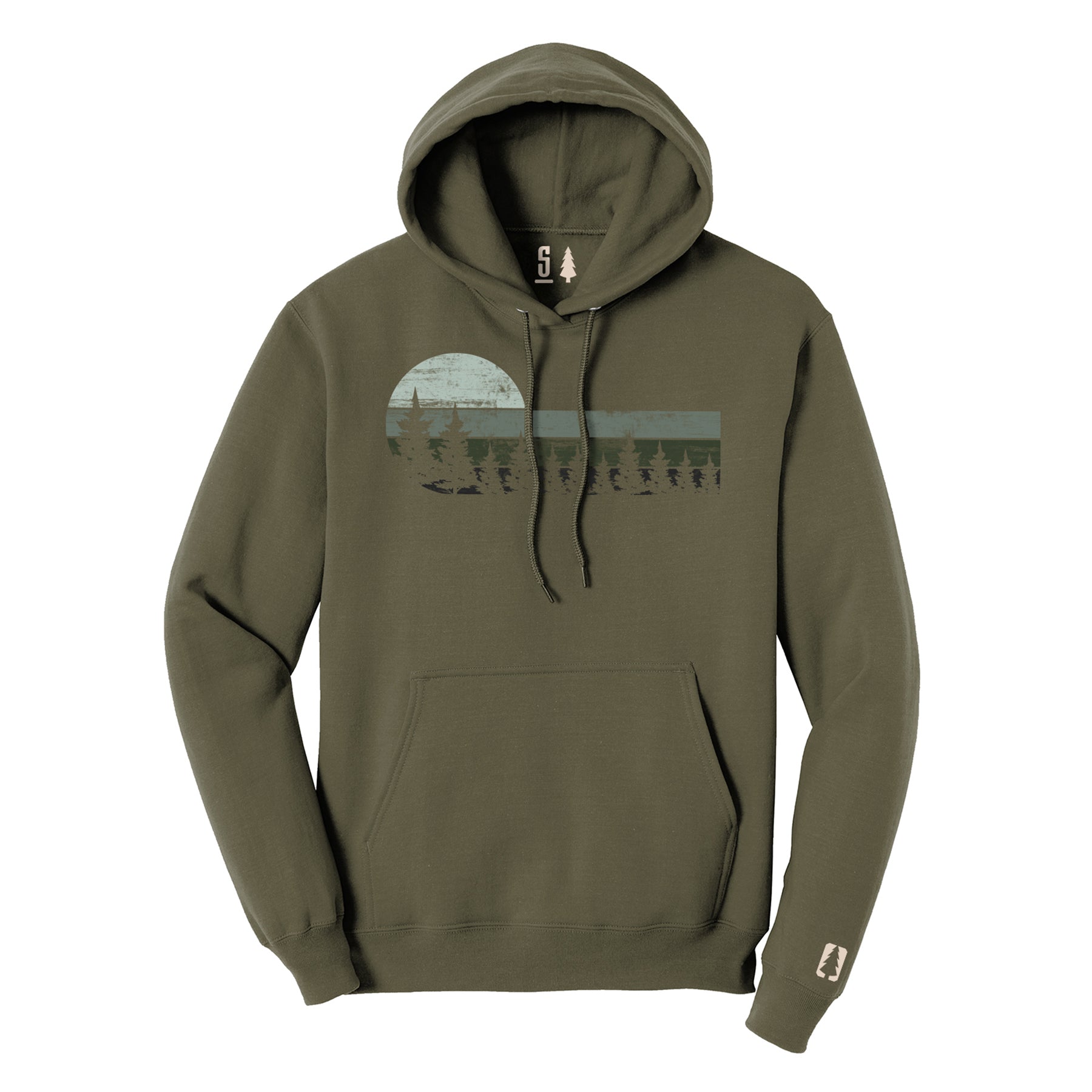 Tree Stripe Silhouette Hoodie
