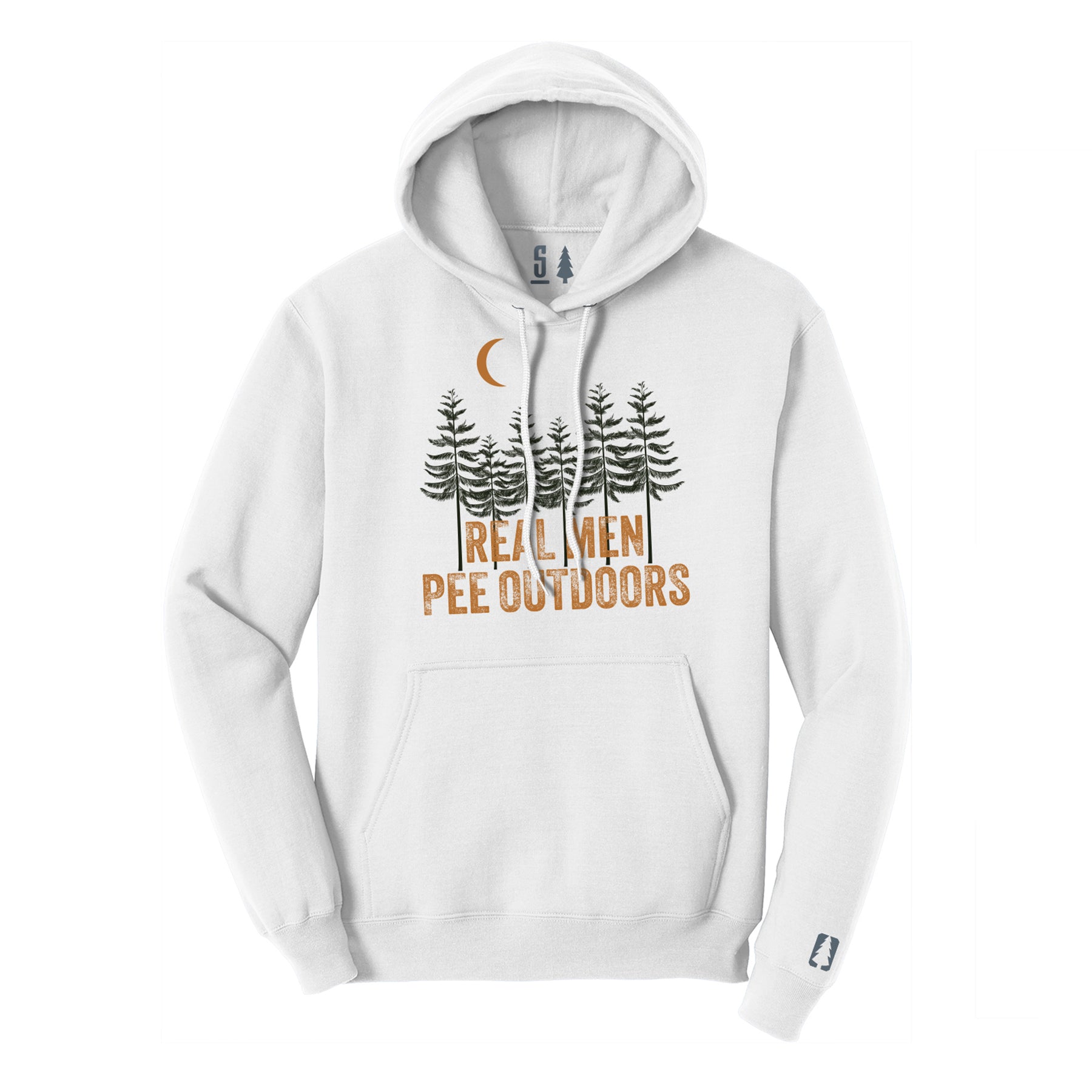 Real Men Pee Outdoors Orange Hoodie
