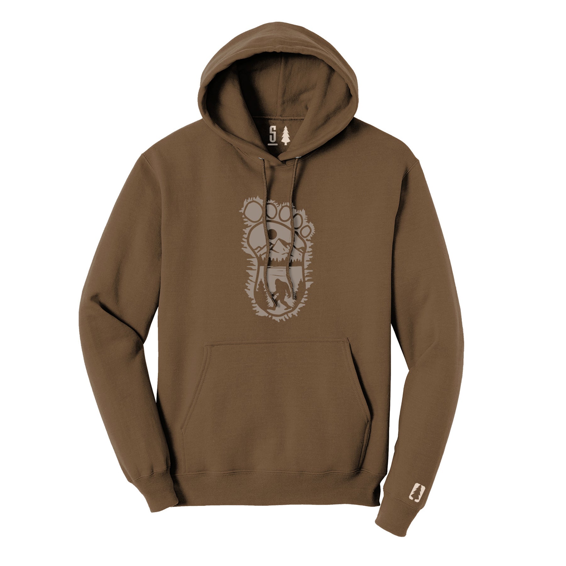 Bigfoot Print Scene Tan Hoodie